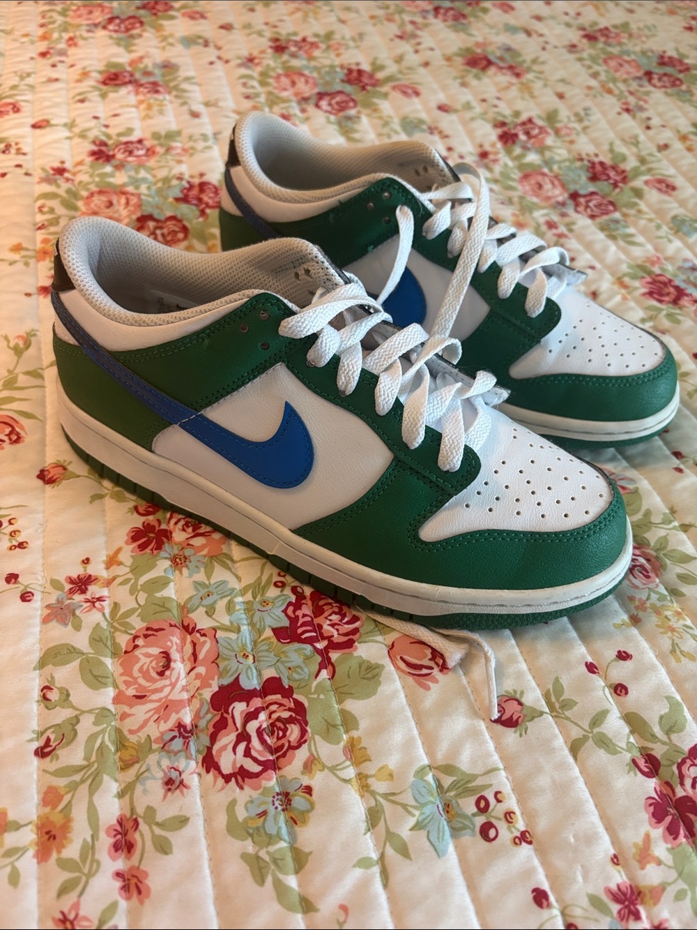 Nike Duke Low Green Blue and White Youth size 6